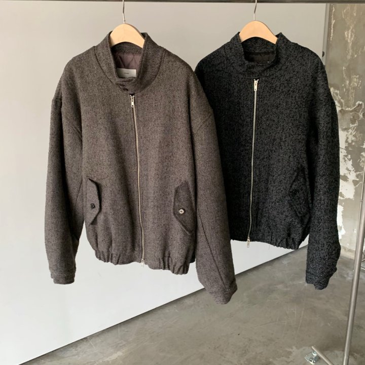 Cover - Korean Women Fashion - #momslook - Wool Herringbone Blouson - 11