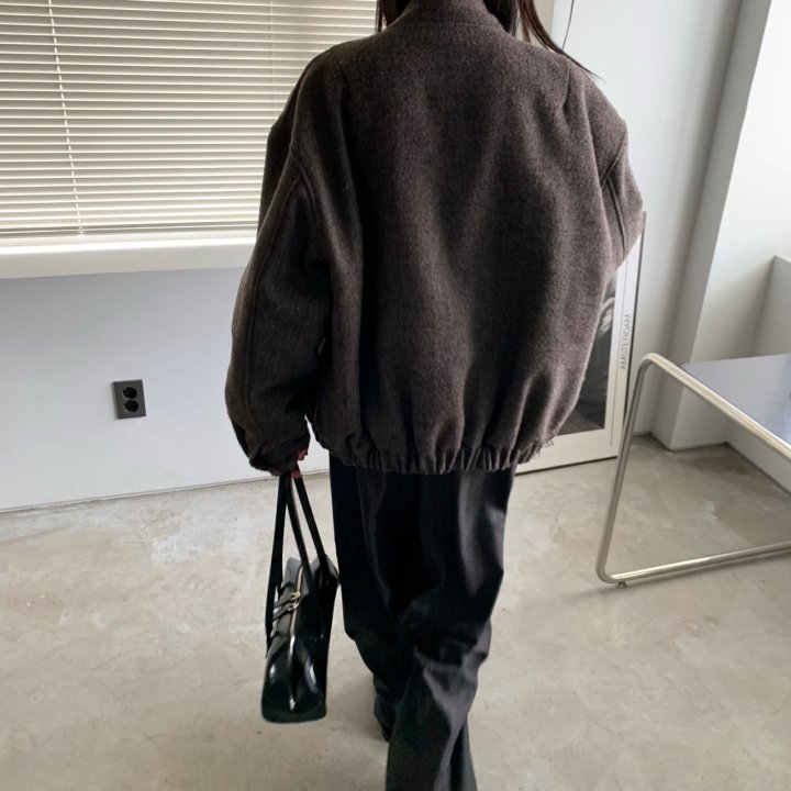 Cover - Korean Women Fashion - #momslook - Wool Herringbone Blouson - 9