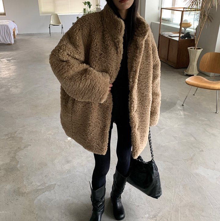 Cover - Korean Women Fashion - #pursuepretty - Warm Soft Half Coat - 2