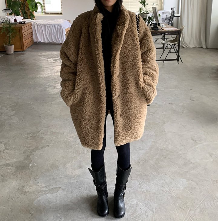 Cover - Korean Women Fashion - #restrostyle - Warm Soft Half Coat - 3