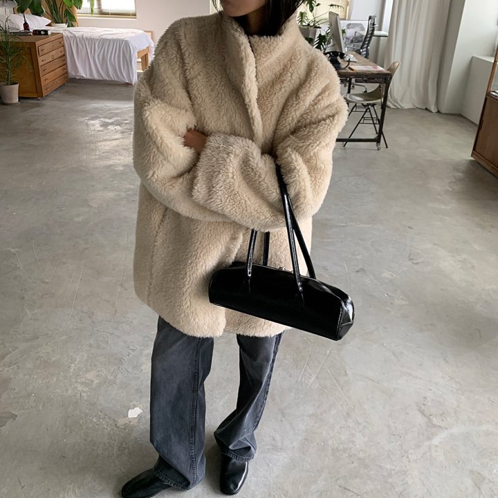 Cover - Korean Women Fashion - #thatsdarling - Warm Soft Half Coat - 6