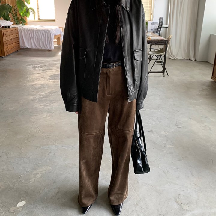 Cover - Korean Women Fashion - #thatsdarling - Fleece Suede Slacks - 5