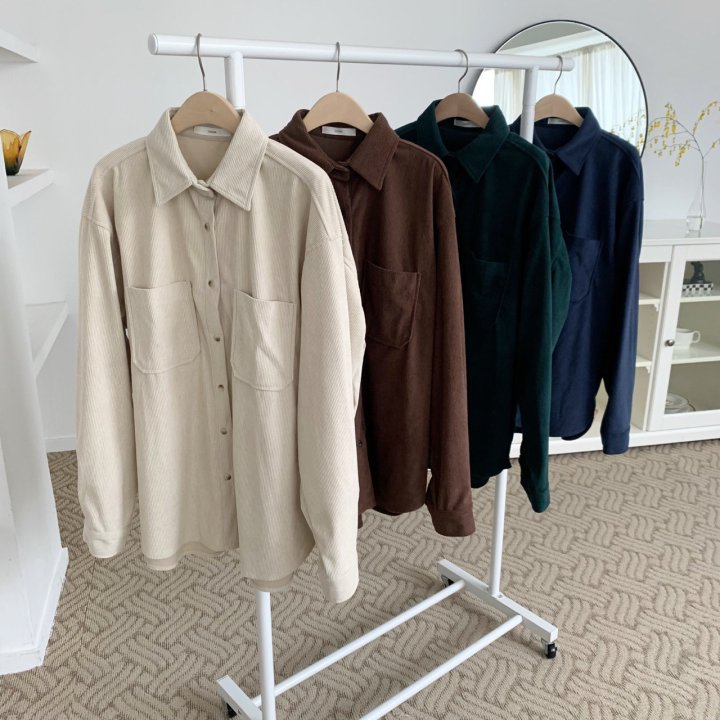 Cover - Korean Women Fashion - #thelittlethings - Corduroy Loose Shirt - 12