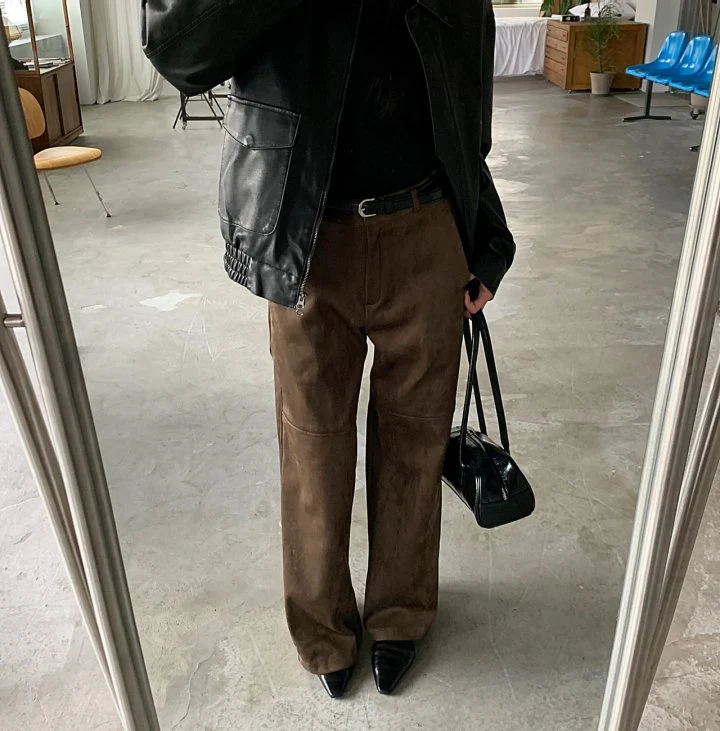 Cover - Korean Women Fashion - #thelittlethings - Fleece Suede Slacks - 6