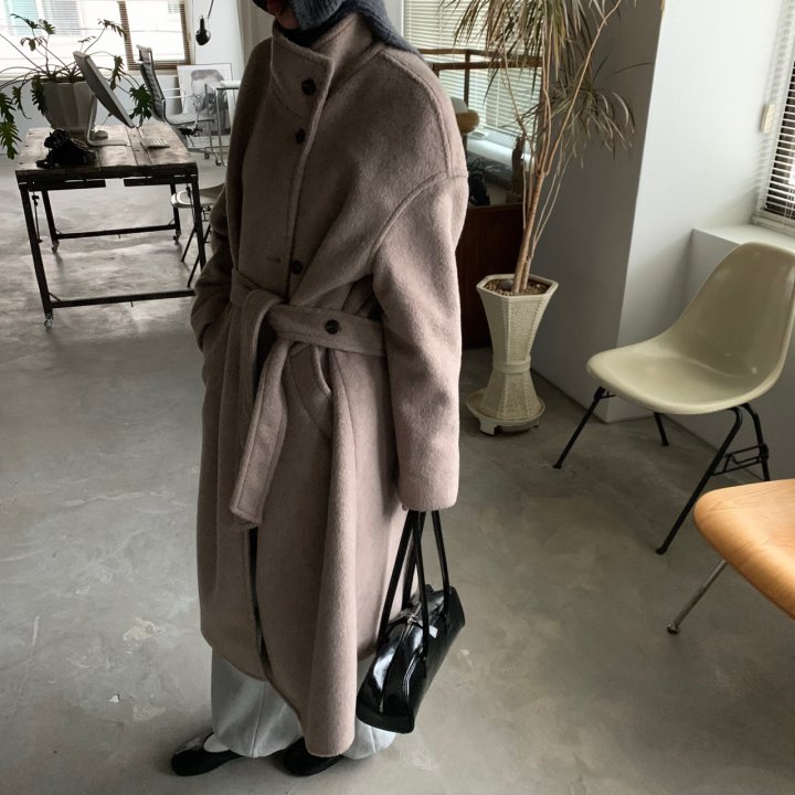 Cover - Korean Women Fashion - #womensfashion - High Neck Wool Coat - 3