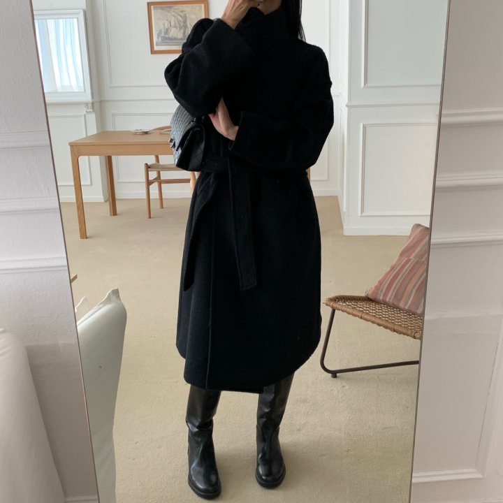 Cover - Korean Women Fashion - #womensfashion - High Neck Wool Coat - 9