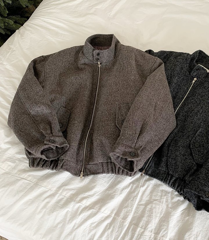 Cover - Korean Women Fashion - #womensfashion - Wool Herringbone Blouson - 10