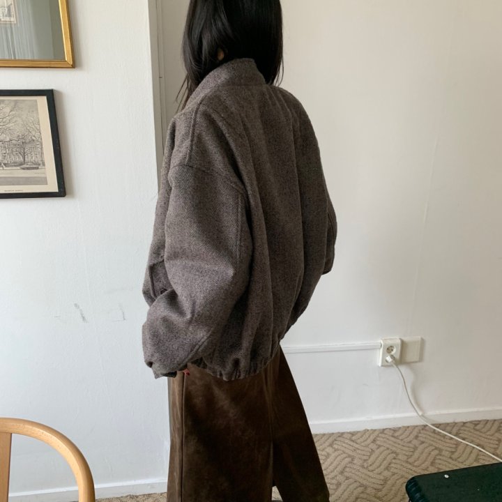 Cover - Korean Women Fashion - #womensfashion - Wool Herringbone Blouson - 8