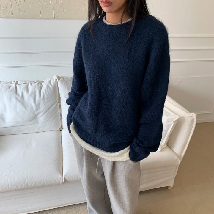 Cover - Korean Women Fashion - #momslook - Brushed Loose Knit - 4