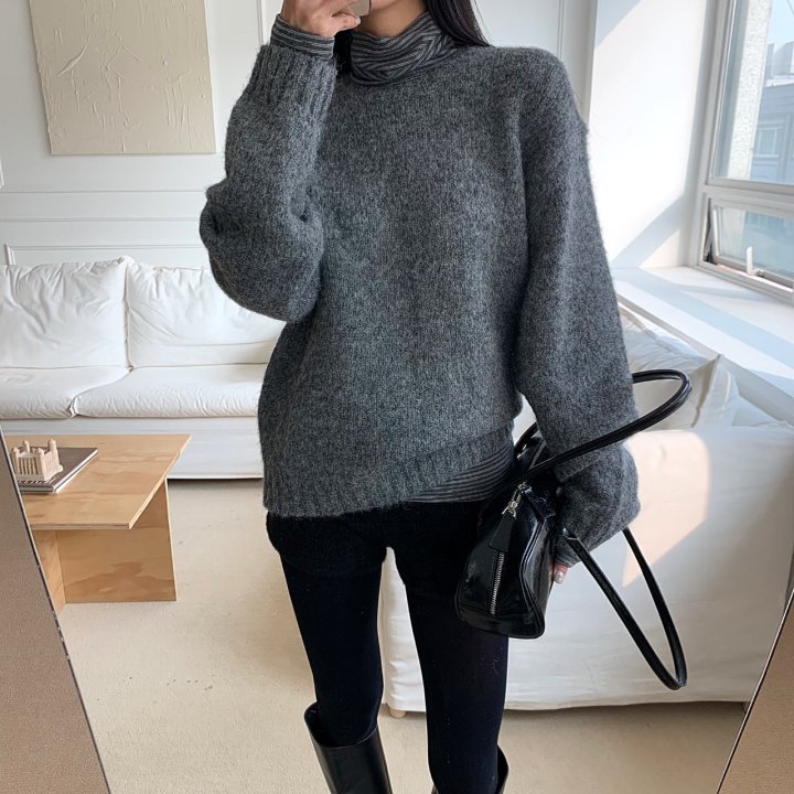 Cover - Korean Women Fashion - #womensfashion - Brushed Loose Knit - 8