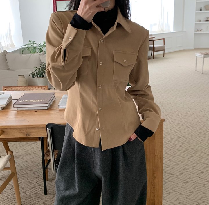 Cover - Korean Women Fashion - #womensfashion - Winter Snap Shirt