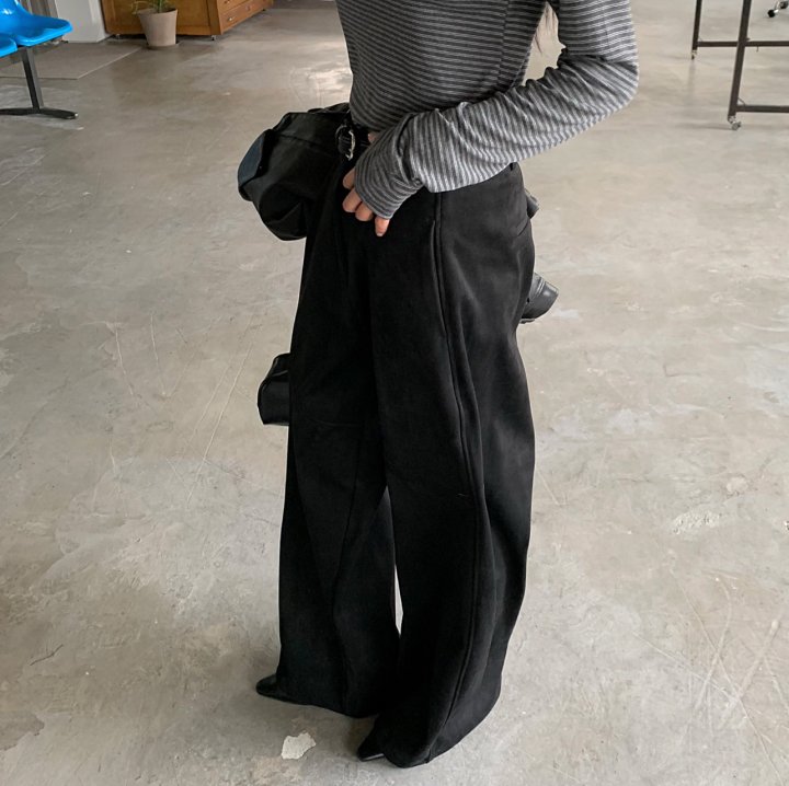 Cover - Korean Women Fashion - #womensfashion - Fleece Suede Slacks - 10