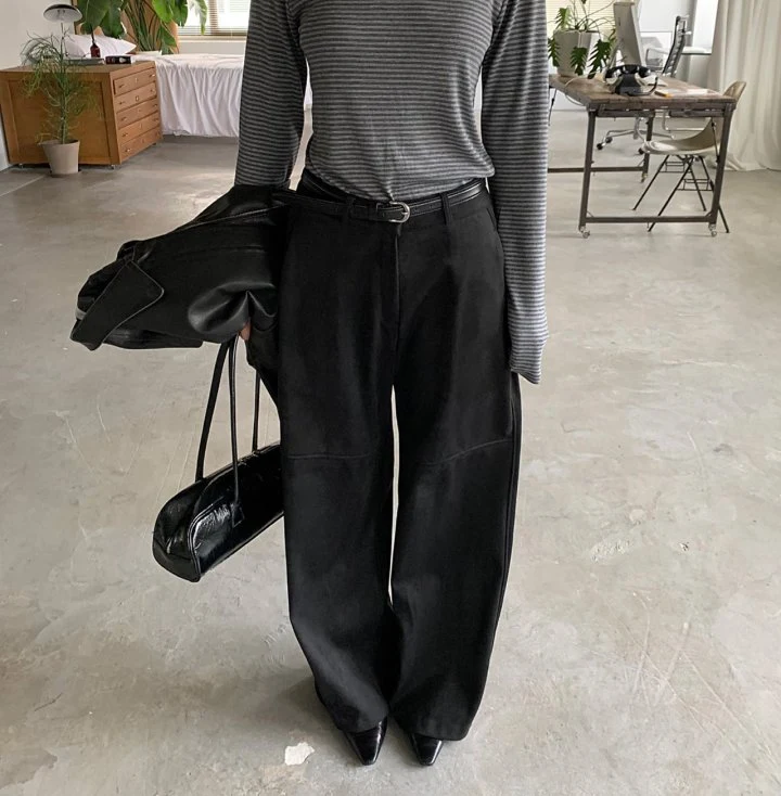 Cover - Korean Women Fashion - #womensfashion - Fleece Suede Slacks - 8