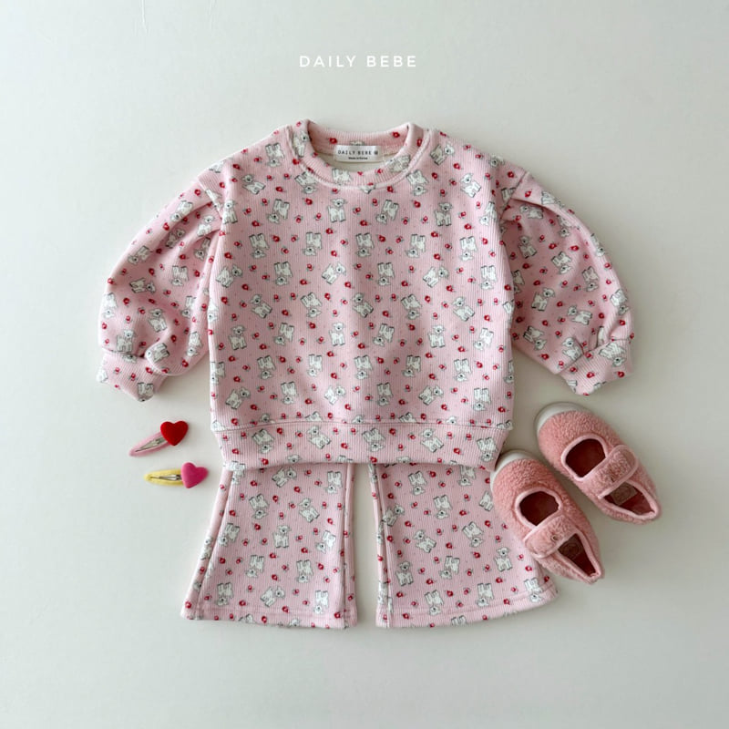 Daily Bebe - Korean Children Fashion - #kidzfashiontrend - Velour Bootcut Set - 8