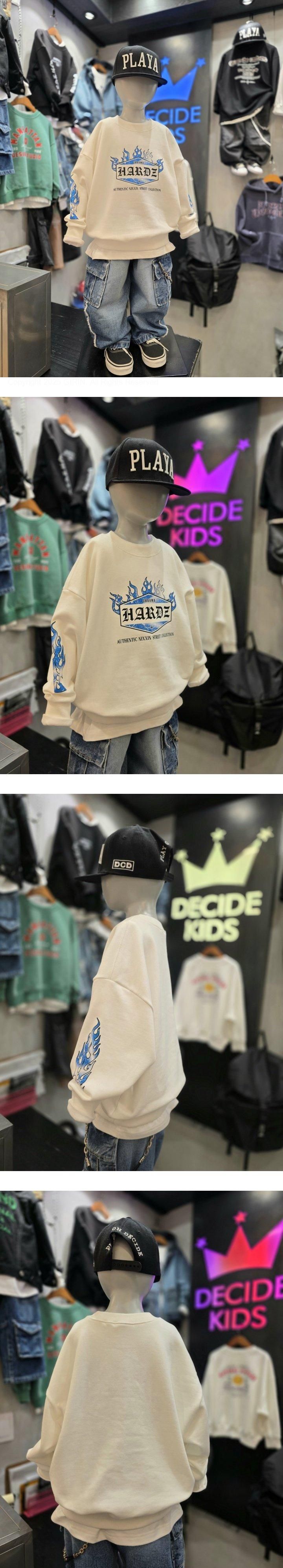 Decide Kids - Korean Children Fashion - #todddlerfashion - Flame Sweatshirt - 2