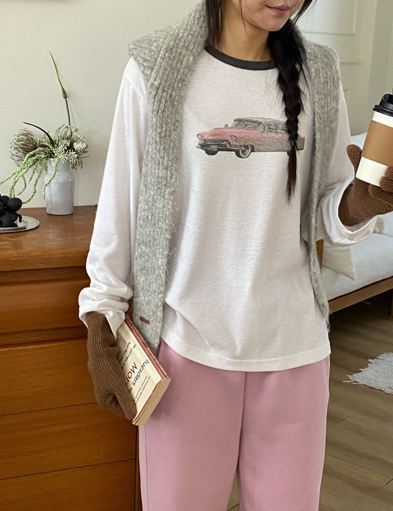 Diana - Korean Women Fashion - #momslook - Car Color Tee