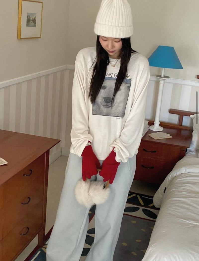 Diana - Korean Women Fashion - #romanticstyle - Say Fleece Tee - 4