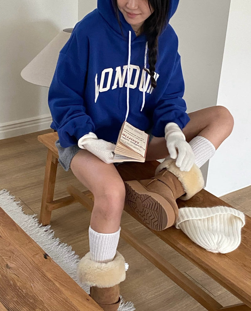 Diana - Korean Women Fashion - #vintageinspired - London Double Fleece Hoodie - 4