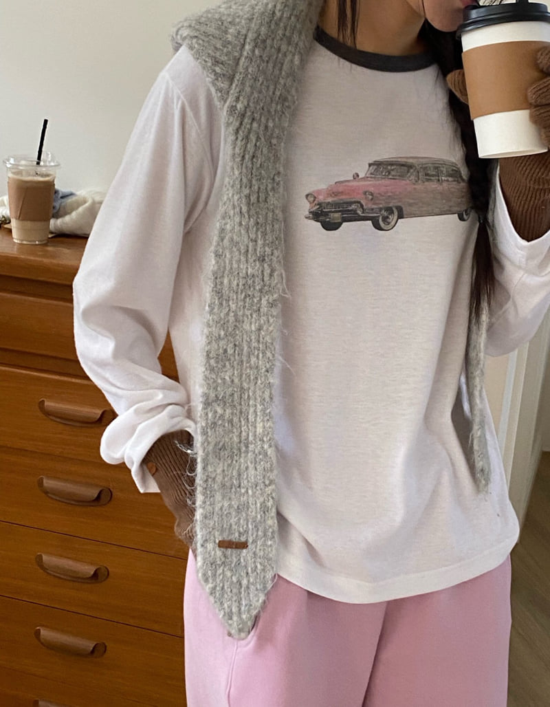 Diana - Korean Women Fashion - #womensfashion - Car Color Tee - 3