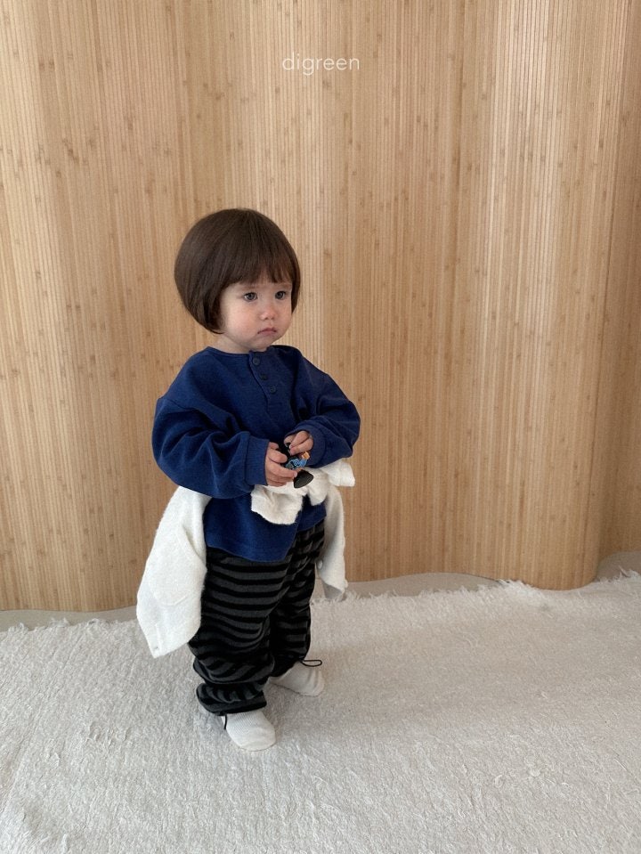 Digreen - Korean Children Fashion - #Kfashion4kids - Mint Choco Stripe Jogger Pants - 6