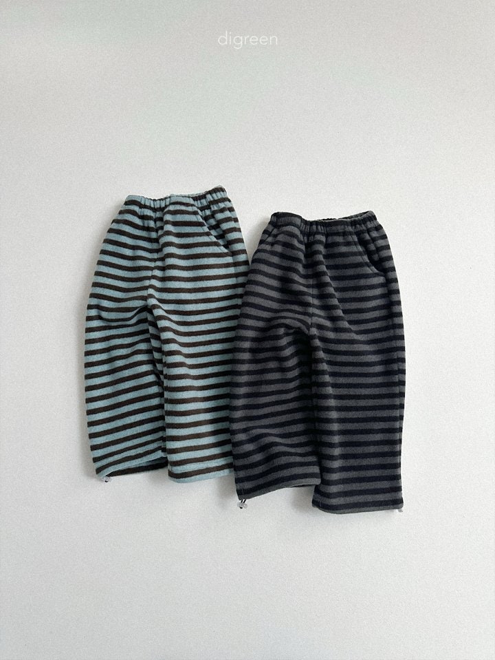 Digreen - Korean Children Fashion - #discoveringself - Mint Choco Stripe Jogger Pants