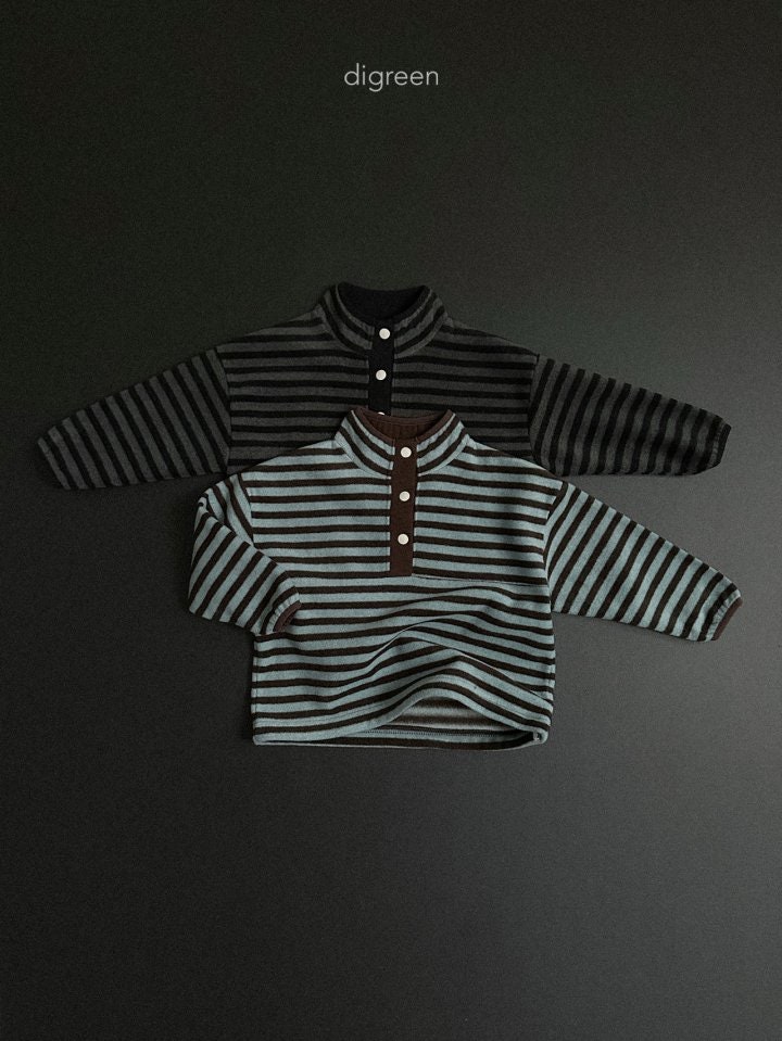 Digreen - Korean Children Fashion - #kidsshorts - Mint Choco Half Zip-up - 12