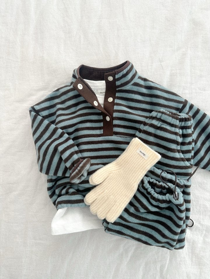 Digreen - Korean Children Fashion - #kidsshorts - Mint Choco Stripe Jogger Pants - 4