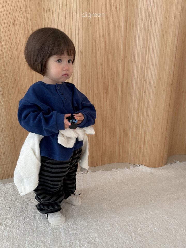 Digreen - Korean Children Fashion - #littlefashionista - Mint Choco Stripe Jogger Pants - 7