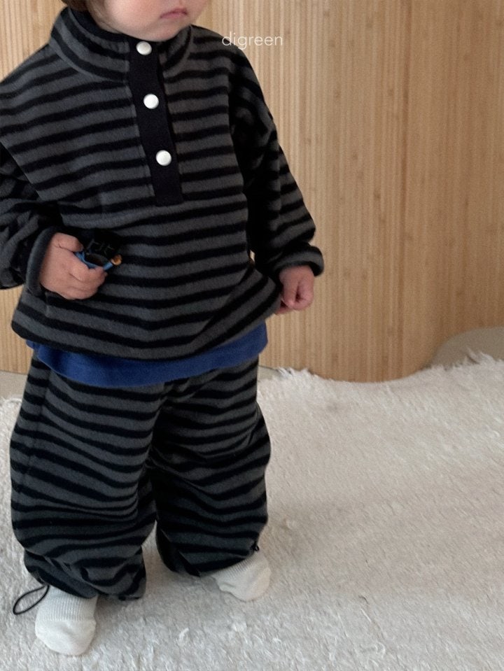 Digreen - Korean Children Fashion - #magicofchildhood - Mint Choco Stripe Jogger Pants - 8
