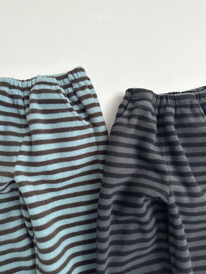 Digreen - Korean Children Fashion - #minifashionista - Mint Choco Stripe Jogger Pants - 9
