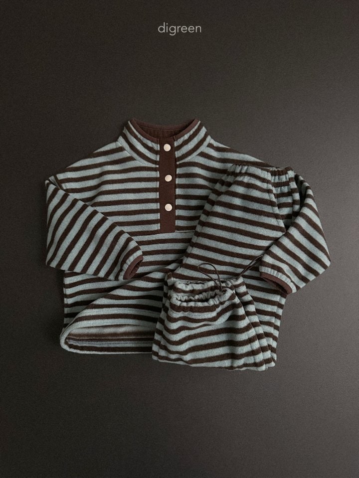 Digreen - Korean Children Fashion - #prettylittlegirls - Mint Choco Half Zip-up - 3