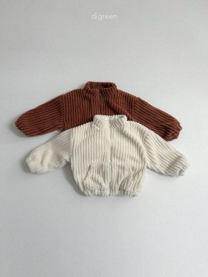Digreen - Korean Children Fashion - #todddlerfashion - Teddy Zip-up