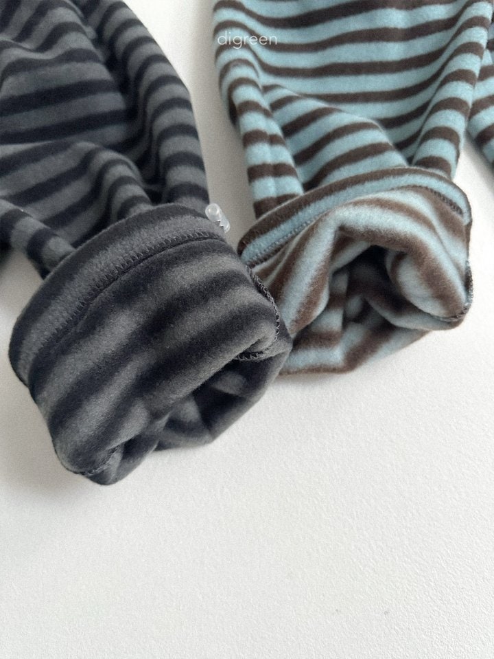 Digreen - Korean Children Fashion - #toddlerclothing - Mint Choco Stripe Jogger Pants - 12