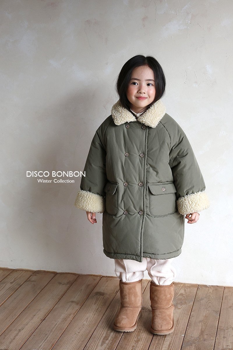 Disco Bonbon - Korean Baby Fashion - #babyboutique - Long Padded Jacket (Khaki) - 7
