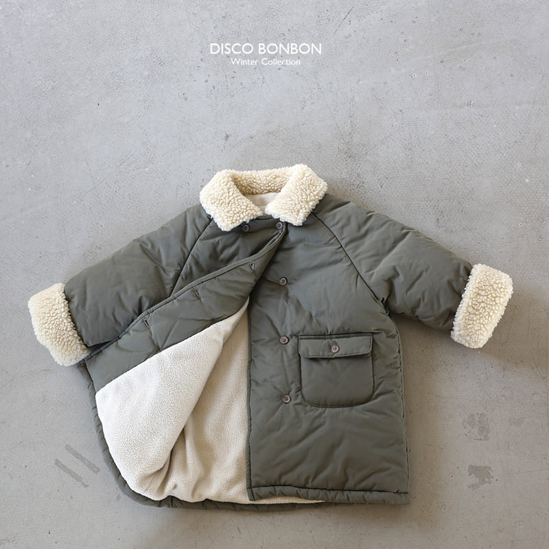 Disco Bonbon - Korean Baby Fashion - #babyoutfit - Long Padded Jacket (Khaki) - 2