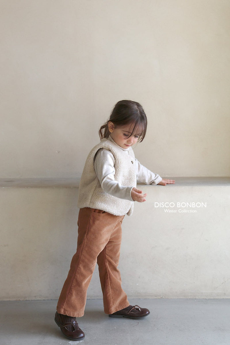 Disco Bonbon - Korean Baby Fashion - #babyoutfit - Span Bootcut Fleece Pants - 5