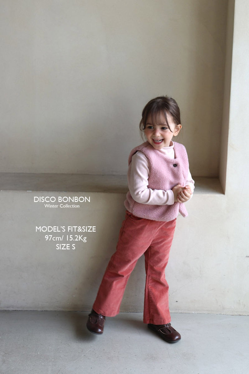 Disco Bonbon - Korean Baby Fashion - #babyoutfit - Span Bootcut Fleece Pants - 6