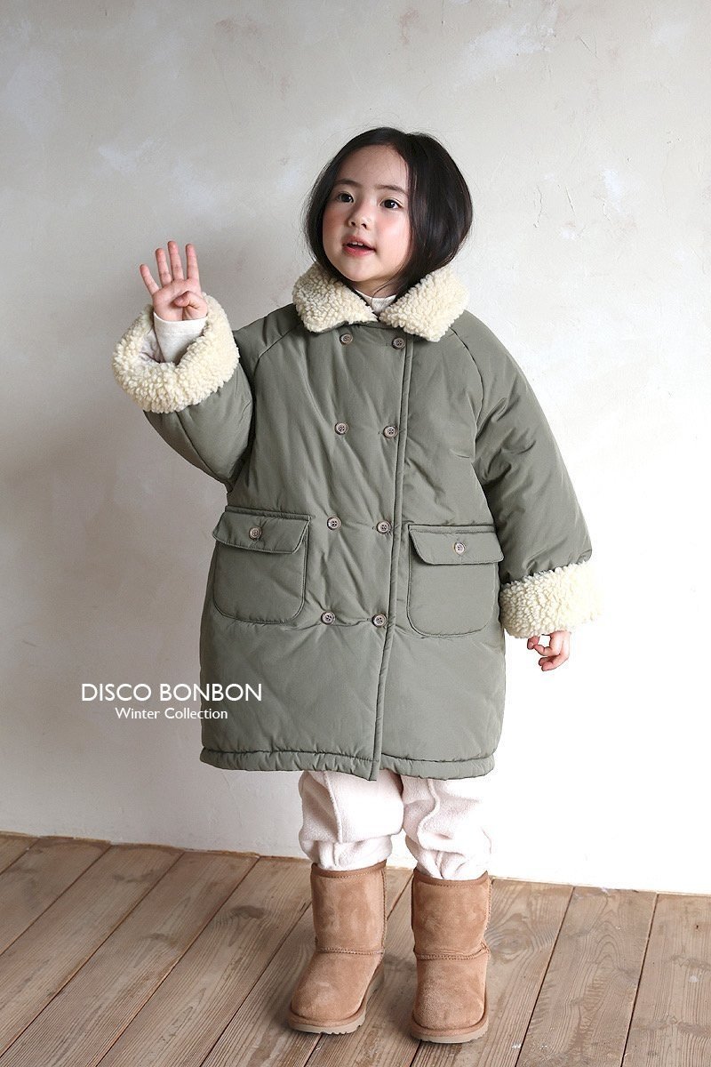 Disco Bonbon - Korean Baby Fashion - #onlinebabyshop - Long Padded Jacket (Khaki) - 6