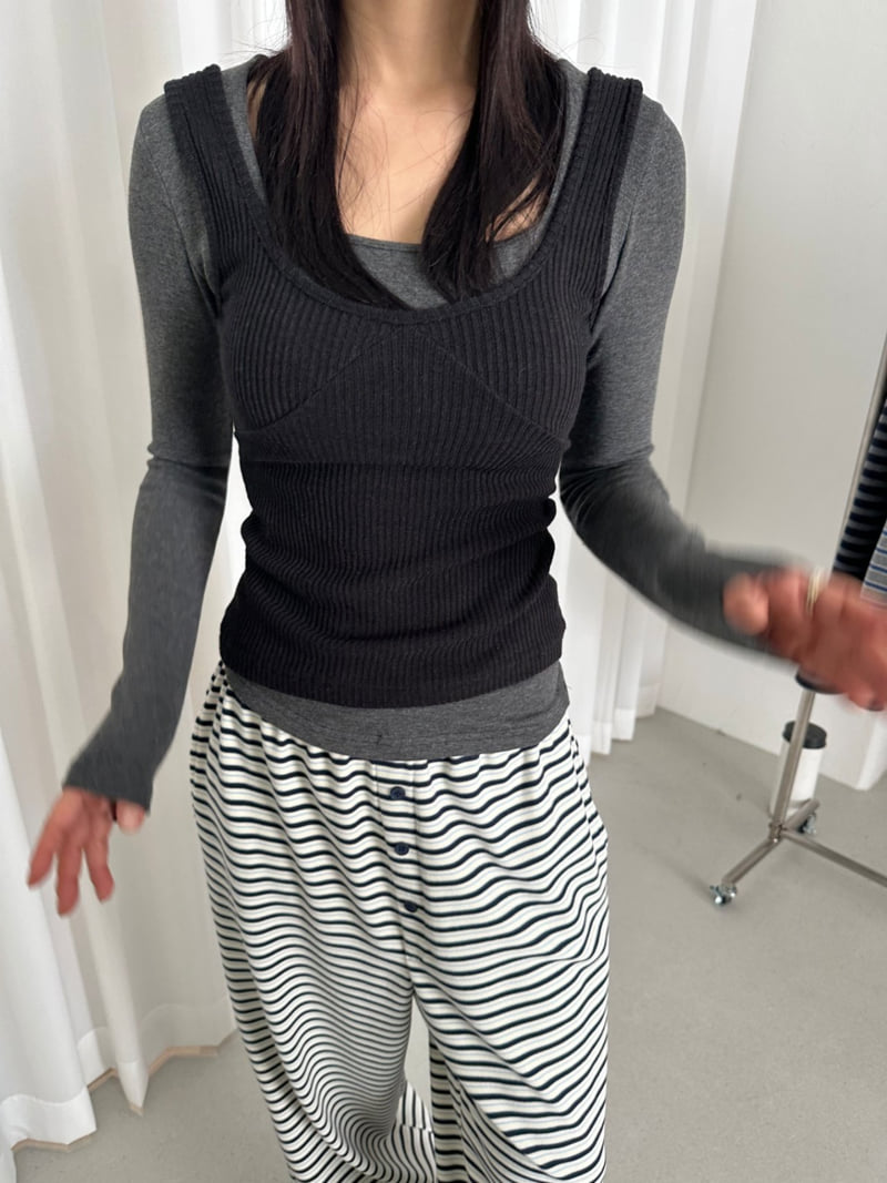 Dress U - Korean Women Fashion - #momslook - Firm Ribbed Top - 10