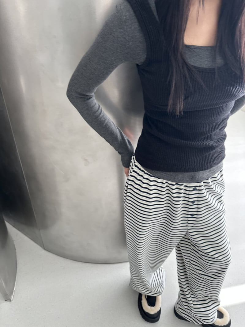 Dress U - Korean Women Fashion - #momslook - Firm Ribbed Top - 12