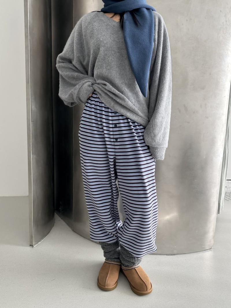 Dress U - Korean Women Fashion - #momslook - Striped Fleece Jogger Pants