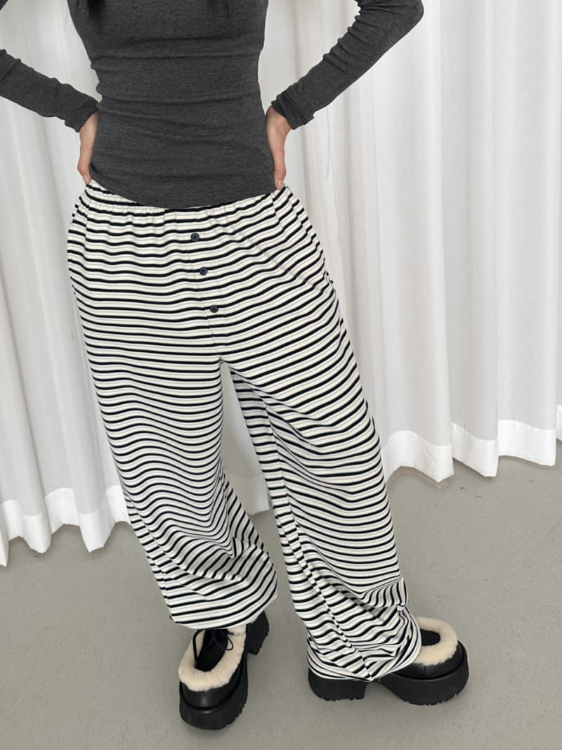 Dress U - Korean Women Fashion - #momslook - Striped Fleece Jogger Pants - 7