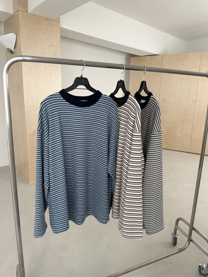 Dress U - Korean Women Fashion - #momslook - Peach Stripe Tee - 2