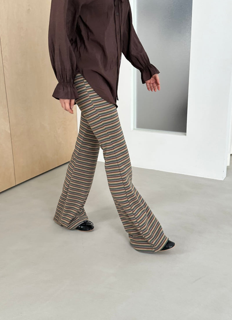 Dress U - Korean Women Fashion - #momslook - Warm Stripe Bootcut Pants - 10