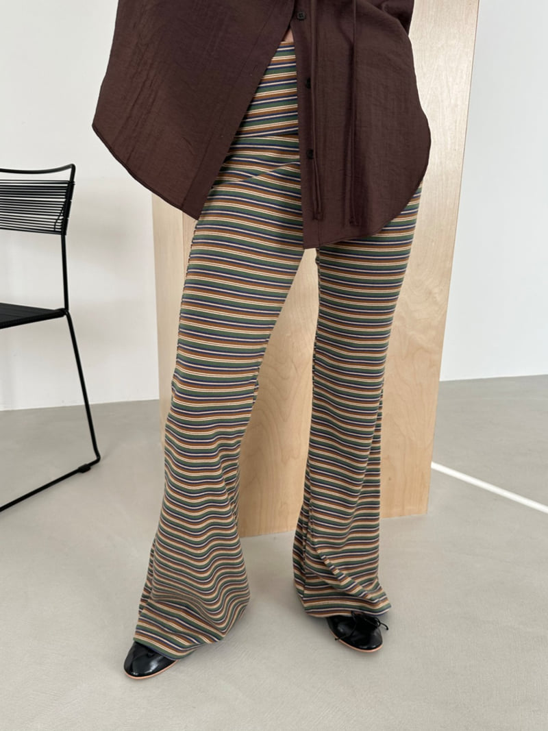 Dress U - Korean Women Fashion - #momslook - Warm Stripe Bootcut Pants - 8