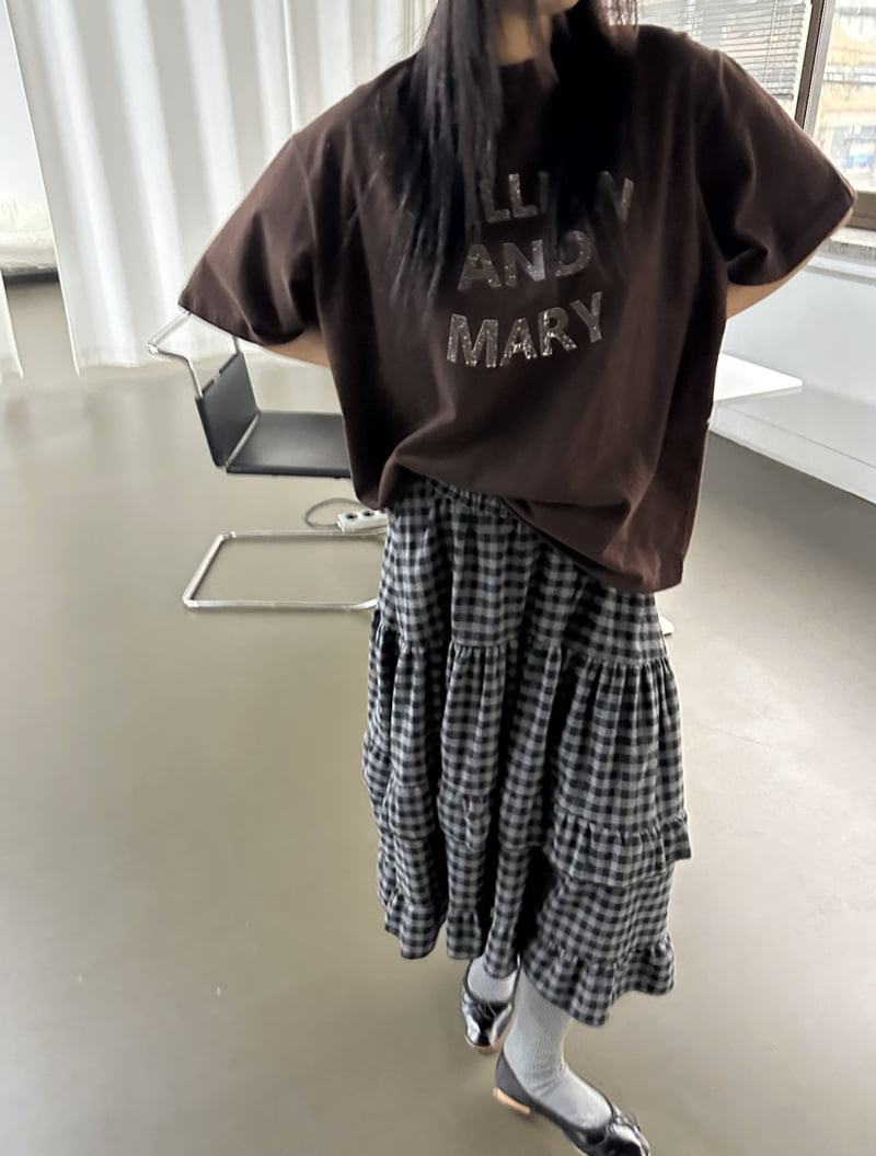 Dress U - Korean Women Fashion - #momslook - Check Brushed Skirt - 4