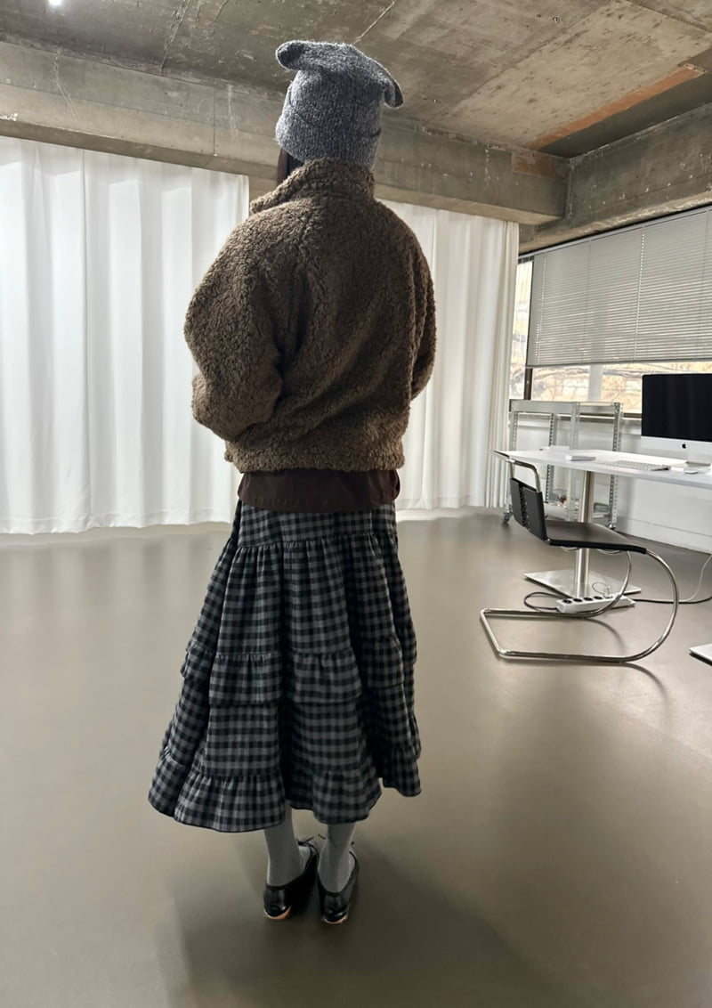 Dress U - Korean Women Fashion - #vintageinspired - Check Brushed Skirt - 7