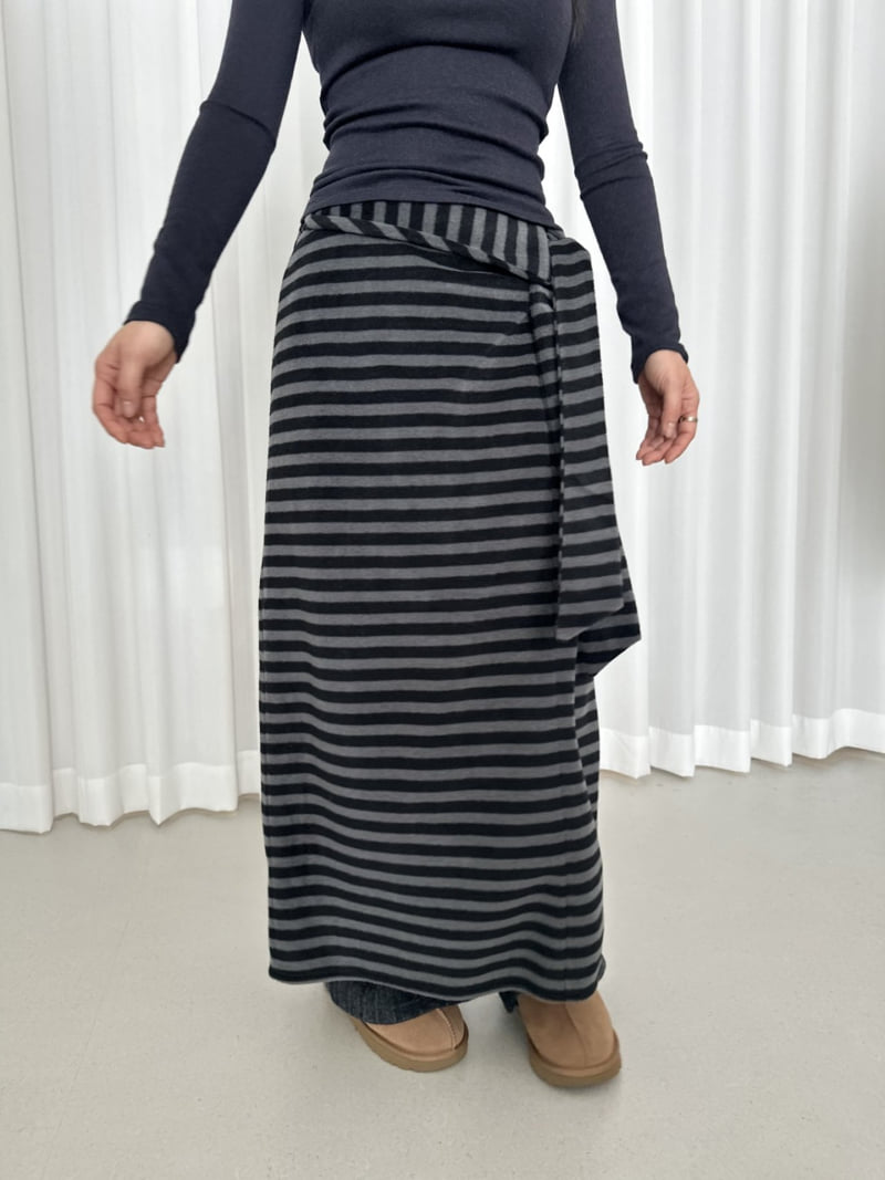 Dress U - Korean Women Fashion - #womensfashion - Striped Fleece Skirt - 11
