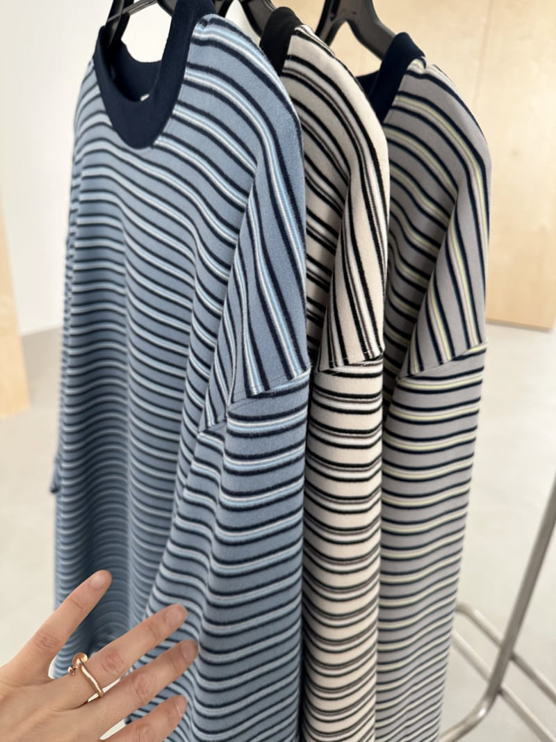 Dress U - Korean Women Fashion - #womensfashion - Peach Stripe Tee - 3