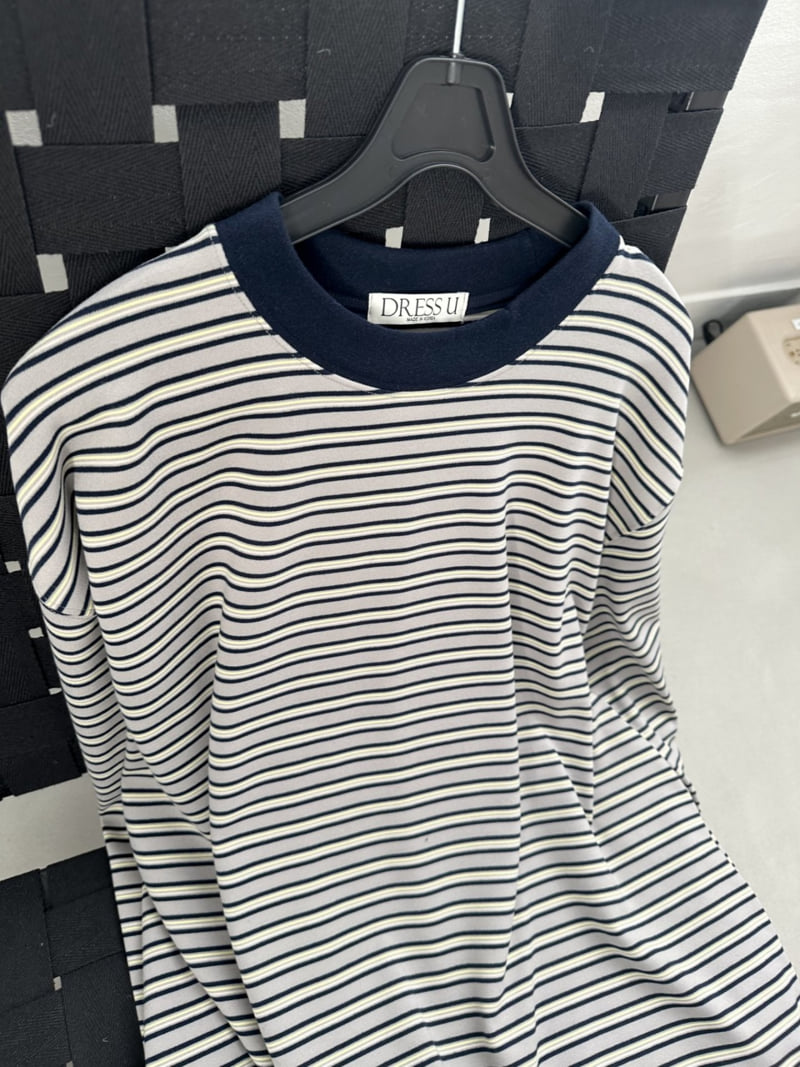 Dress U - Korean Women Fashion - #womensfashion - Peach Stripe Tee - 9